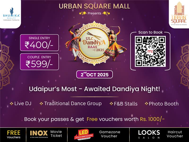 ulc dandiya in urban square mall, garba event on 2nd october.